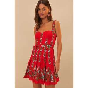 Red Sweet Bloom Bouquet LENZING™ ECOVERO™ Euroflax™ Mini Dress